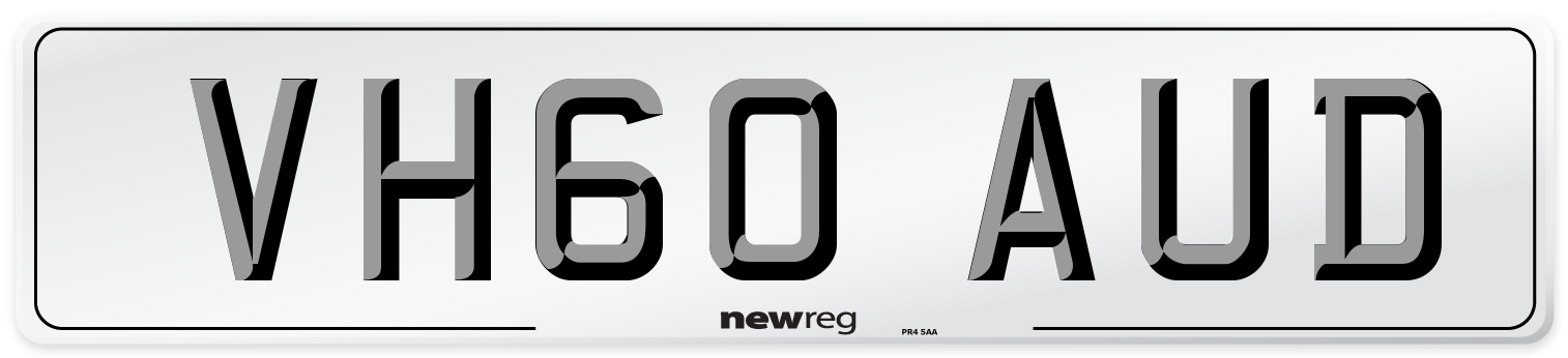 VH60 AUD Number Plate from New Reg